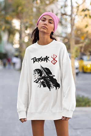 Berserk Baskılı Unisex Oversize Anime Sweatshirt