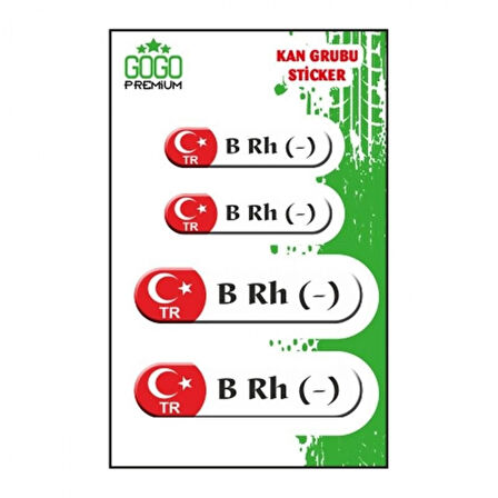 Gogo Kan Grubu Beyaz Dörtlü Damla Etiket Iıı B Rh(-)