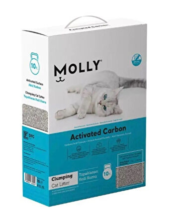 Molly Aktif Karbonlu Topaklanan Kedi Kumu 10 Lt.