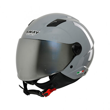 Sway Sw 765 Aynalı Vizörlü Yarım Kask Nardo Gri MEDIUM