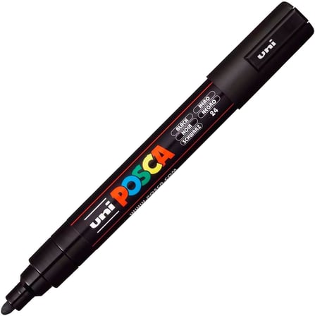 Uni Markör Kalem 5M Set 1.8-2.5 mm Keçe Uçlu (Siyah)