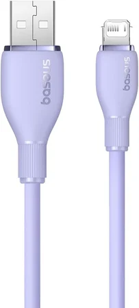 Pudding Hızlı Şarj Özellikli Lightning Kablo 2.4A 1.2 Metre, Mor