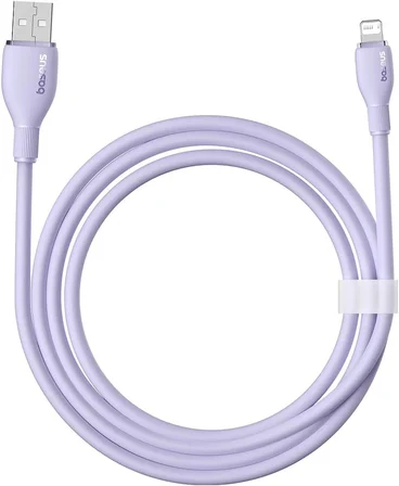 Pudding Hızlı Şarj Özellikli Lightning Kablo 2.4A 1.2 Metre, Mor