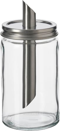 IKEA Citronhaj Cam Toz Şekerlik, 15 cm, Paslanmaz Çelik Kapak