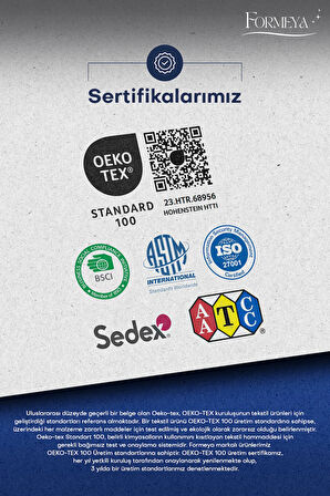 Formeya Pamukkale Renkli Alez Gri Kapitone Sıvı Geçirmez Yatak Koruyucu Fitted Alez Çarşaf