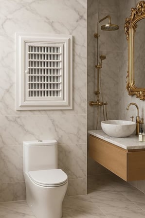 Plastik Banyo Wc Havalandırma Menfezi, Kolay Montajlı, Ekonomik, Sinek Böcek Geçirmeyen Yapı, Çift Taraflı Bantla Kullanılabilir, Buhar ve Nem Önleyici, Panjur Sistemli (45X45 CM)