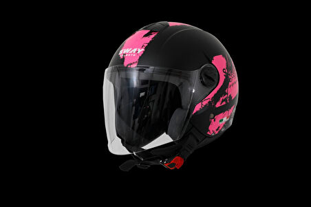 Sway Sw715 Yarım Yazlık Kask Mat Siyah Pembe LARGE