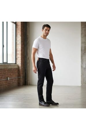 501® %100 coton klasik Erkek Jean Pantolon- 2442-- Siyah2442 / 34/32