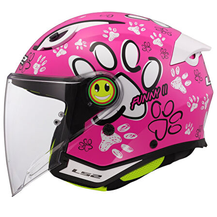 Ls2 Funny 2 Yarım Çocuk Kaskı Paws Pembe MEDIUM