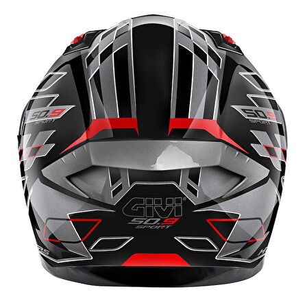 Gıvı 50.9 Assault Kapalı Kask Siyah Tıtanyum Kırmızı MEDIUM