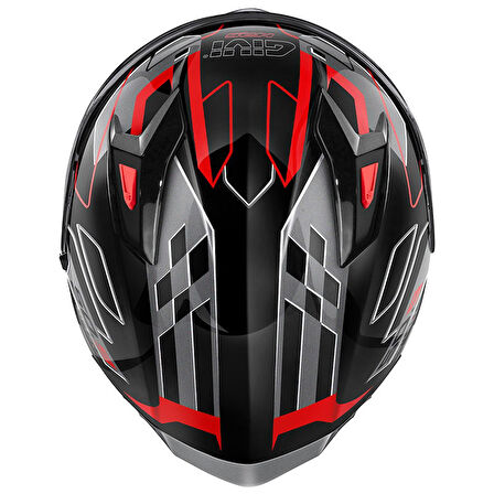 Gıvı 50.9 Assault Kapalı Kask Siyah Tıtanyum Kırmızı MEDIUM