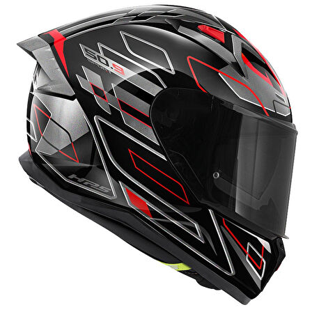 Gıvı 50.9 Assault Kapalı Kask Siyah Tıtanyum Kırmızı MEDIUM