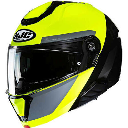 Hjc İ91 Çene Açılır Kask Bına Sarı-siyah Mc3h SMALL