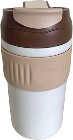 ÇİFT KAPAKLI PİPETLİ YENİ SERİ STAINLESS STEEL 450 ml SICAK/SOĞUK MAG BARDAK TERMOS (kahve)