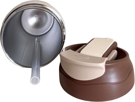ÇİFT KAPAKLI PİPETLİ YENİ SERİ STAINLESS STEEL 450 ml SICAK/SOĞUK MAG BARDAK TERMOS (kahve)