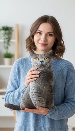 3D Dijital baskılı kedi yastık BRİTİSH SHORTHAİR kedi