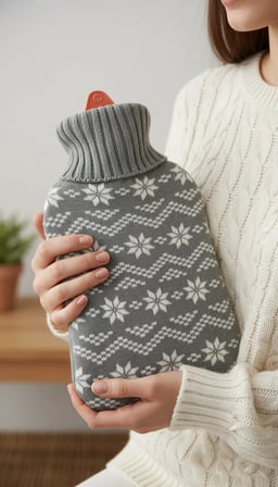 Lüks Örgü Kılıflı Sıcak Su Torbası - 1.8 Litre Kapasiteli