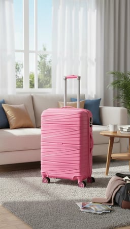 Premium Ultra Dayanıklı Kabin Boy Valiz - Pembe | %100 Saf PP Kırılmaz
