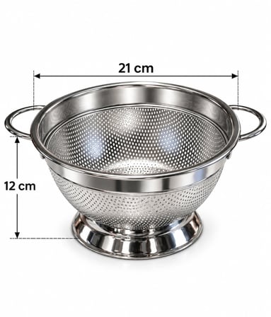 Paslanmaz Çelik Ayaklı Süzgeç 21 cm (Küçük Boy)