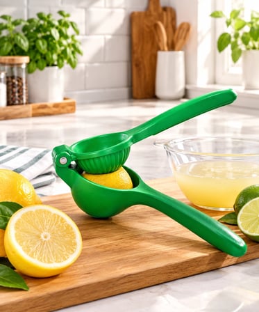 Tasarım Döküm Limon Sıkacağı Yeşil - Dayanıklı Narenciye Sıkacağı