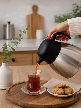 Penguen 1.5 Lt Paslanmaz Çelik Çay Termosu