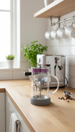 French Press - Filtre Kahve Ve Bitki Çayı Demliği 600ml Gri