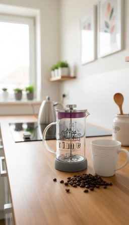 French Press - Filtre Kahve Ve Bitki Çayı Demliği 600ml Gri