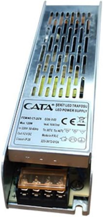 CATA CT-2576 10 Amper Şerit LED Trafosu, 12 Volt, Beyaz, Standart
