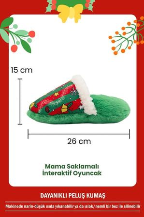 Havhav Peluş Terlik Mama Saklamalı Köpek Zeka Oyuncağı Sesli Köpek Oyuncağı