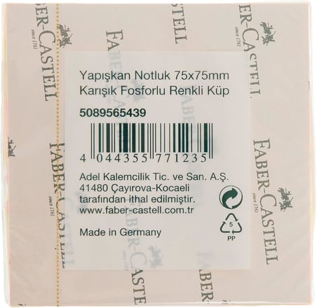 Yapışkan Notluk 75x75mm, Karışık Fosforlu Renkli Küp