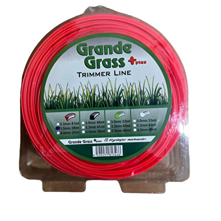 GRANDE GRASS MİSİNA 3.50MM*38 METRE ÜÇGEN KIRMIZI