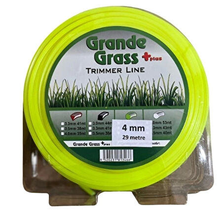 GRANDE GRASS MİSİNA 4.0MM*29 METRE 6 KÖŞE YEŞİL