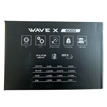 Okuma Wave X-6000 3+1BB Surf Olta Makinesi (Grafit Sığ Yedek Kafalı)