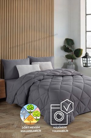 ANTRASİT GRİ SOFT DÖRT MEVSİM YORGAN TEK KİŞİLİK 155*215