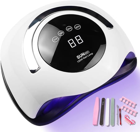 120W Tırnak Kurutucu, Tırnaklar için UV LED Lamba, 4 Zamanlayıcılı Profesyonel Tırnak Lambası, Jel Tırnaklar için Tırnak Kurutucu Çıkarılabilir Taşınabilir Tırnak Kurutucu, Tırnak ve Ayak Tırnağı için Tırnak Aletleri