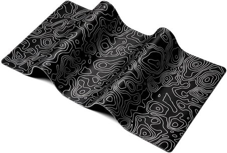 Klasse Pro - 4 Farklı Model Dikişli Kenar 100x50 cm Oyuncu Gaming Mouse Pad (Black Map Lines)