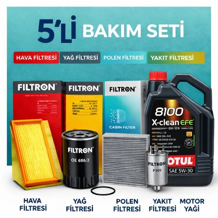 Filtron Renault Kadjar 1.5 Dizel Motul Eco-Lite 0W-20 Motor Yağı Filtre Seti (2015-2018) 5 Li