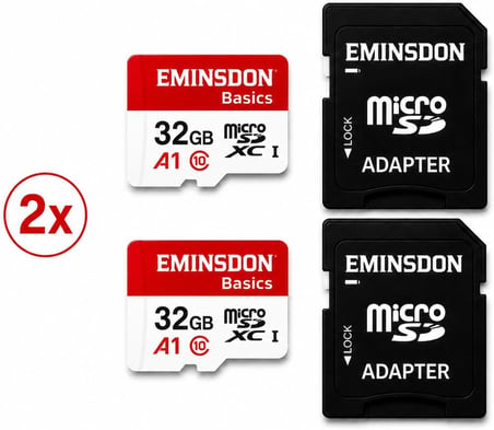 32GB 2'li Paket Hafıza Kartı Mini Kamera Ev Araç Güvelik Kamerası Uyumlu Telefon Micro SD Class10
