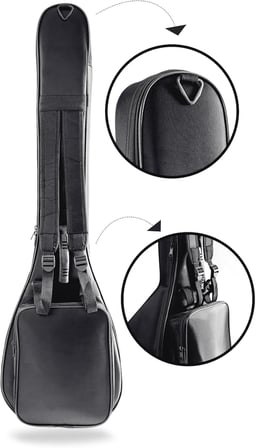 PANDURA MÜZİK PANDURA MÜZİK profesyonel SU GEÇİRMEZ 20 MM PEDLİ SOFT CASE Kısa Sap Bağlama Saz Kılıfı