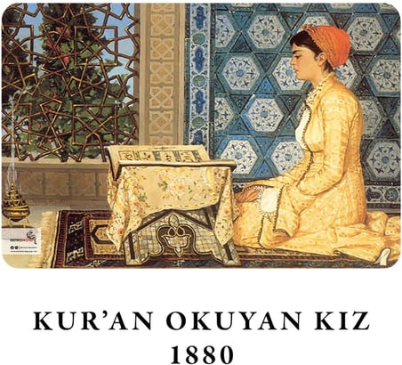İstanbul Hanımefendileri Serisi II - A5, Osman Hamdi Bey 4'lü Defter Seti II, Çizgisiz, Toplam 256 Sayfa, Her biri 64 Sayfa, Tel Dikiş, Esnek Kapak, Tuval Doku, 60 gram, Sarı Krem Renk