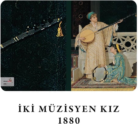 İstanbul Hanımefendileri Serisi II - A5, Osman Hamdi Bey 4'lü Defter Seti II, Çizgisiz, Toplam 256 Sayfa, Her biri 64 Sayfa, Tel Dikiş, Esnek Kapak, Tuval Doku, 60 gram, Sarı Krem Renk