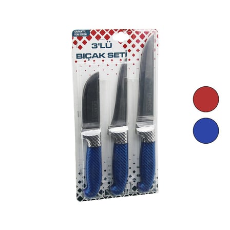 3PCS BİLEZİKLİ KURBAN BIÇAK SETİ BP-320Y--BP-036K--BP-0403 NO:2 KEMİK SIYIRMA - NO:0 YÜZME - NO:3 ET