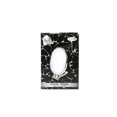 OVAL - GÜMÜŞ 6.5 INC=16.5X13CM MAKYAJ AYNASI ÇİFT TARAFLI KATLANIR AYAKLI (2)