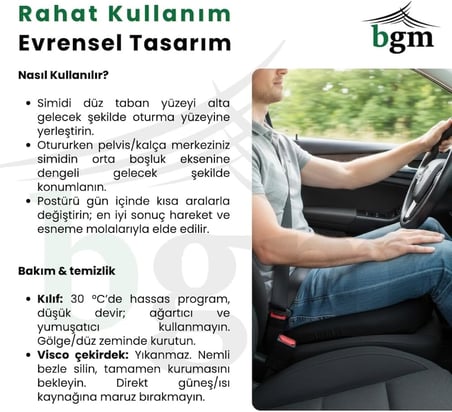 Ortopedik Ucu Açık Oturma Simidi –yıkanabilir Kılıf, Yumuşak Yapı Ortopedik Yastık Ucu Açık Oturma Minderi Visco/Sünger Seçenekli (Beyaz, Hafızalı Köpük)