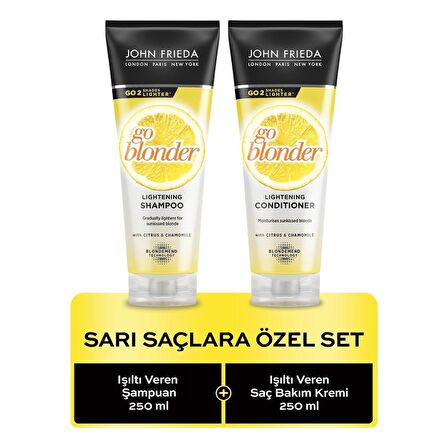 John Frieda Sheer Go Blonder Sarı Saçlar İçin Özel Set ( Go Blonder Şampuan 250 ml +Go Blonder Saç Kremi 250 ml)