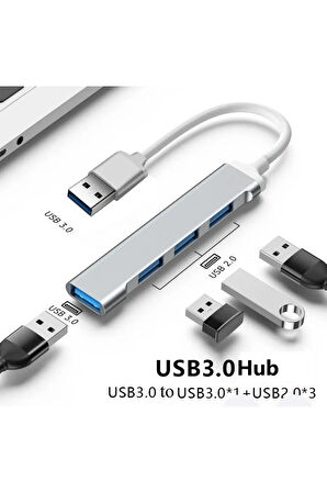 Siyah Renk Usb 3.0 4 Portlu Çoklu Splitter Adaptörü Çoğaltıcı Hub Pc Çoklayıcı