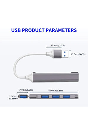 Siyah Renk Usb 3.0 4 Portlu Çoklu Splitter Adaptörü Çoğaltıcı Hub Pc Çoklayıcı