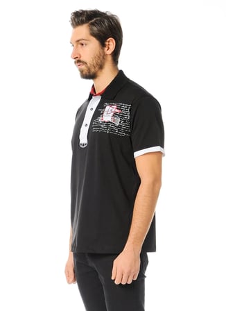 T8507 DEWBERRY T-SHIRT-SİYAH