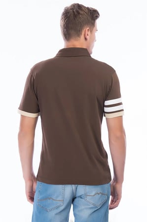 T8507 DEWBERRY T-SHIRT-KAHVE