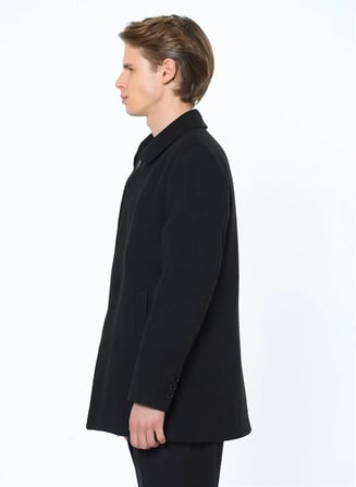 PLT8206 DEWBERRY ERKEK PALTO-SİYAH